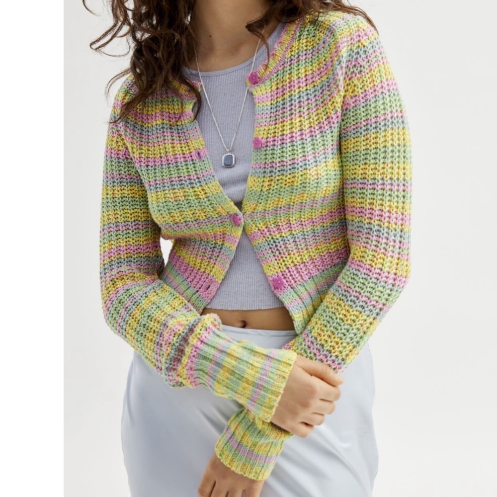 NWT UO Celin Flower Button Cardigan